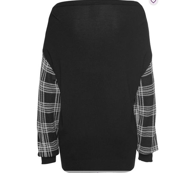 Long Plaid Sleeve Sweater brand new size 8-10 - Picture 3 of 6